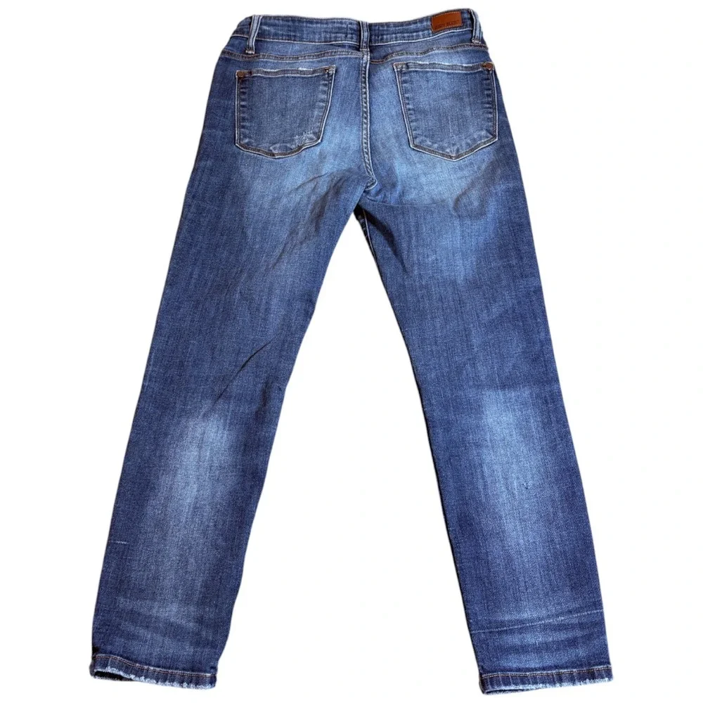 Judy Blue Los Angeles Jeans Womens 29 Blue Denim Relaxed Fit Tapered Leg Hipster